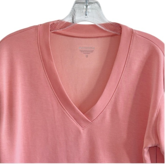 Athleta Willow V-Neck Sweatshirt 798713 Sz XS Sunset Glow Orange Peach Preppy - Picture 5 of 12